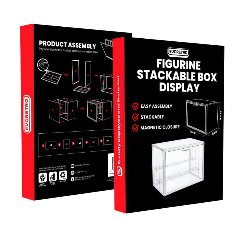 Evoretro Box Display Case für Figuren Stapelbar - Smalltinytoystore