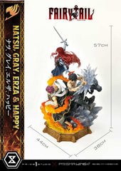 Fairy Tail PVC Statue 1/6 Natsu, Gray, Erza, Happy Deluxe Bonus Version 57 cm - Smalltinytoystore