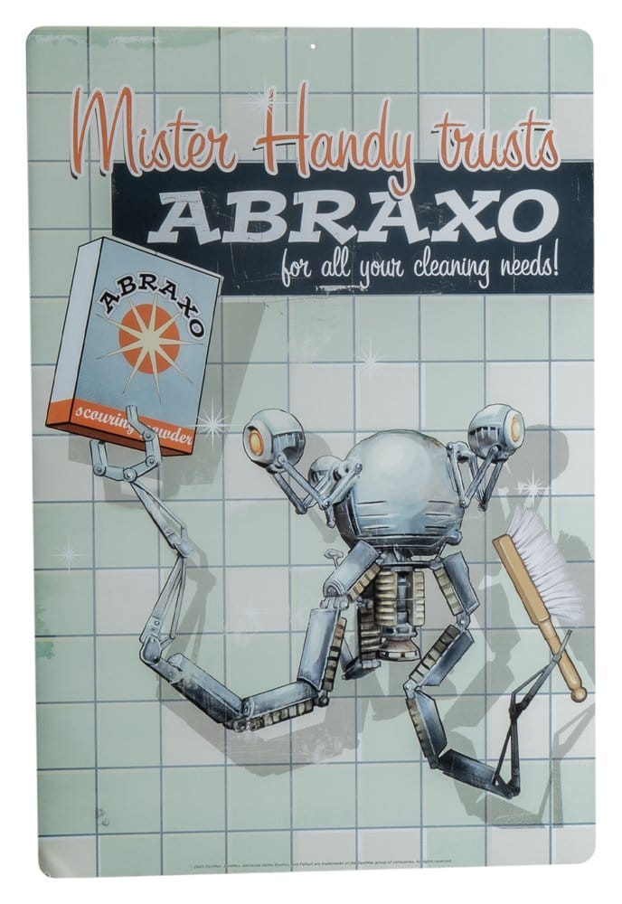 Fallout Me­tall­schild Mr. Handy
