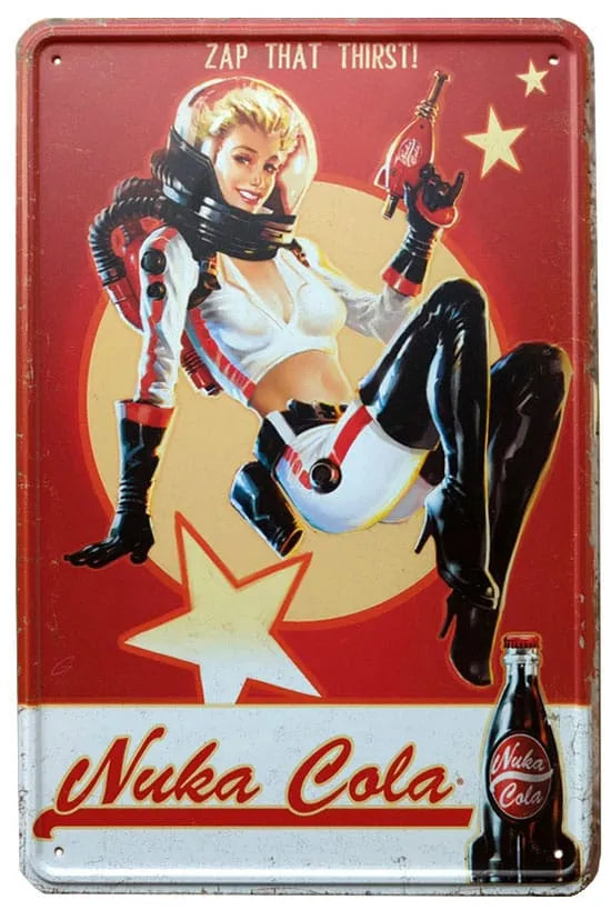 Fallout Me­tall­schild Nuka Cola Girl - Smalltinytoystore