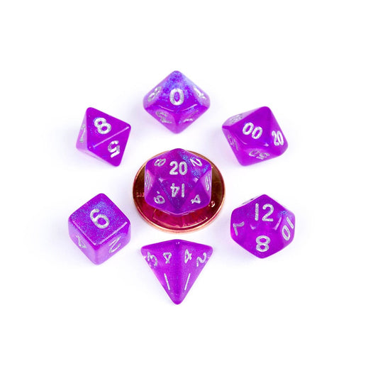 FanRoll Mini Würfel Set Stardust Purple (7) - Smalltinytoystore