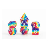 FanRoll Sharp Edge Silicone Würfel Set Rainbow (7) - Smalltinytoystore