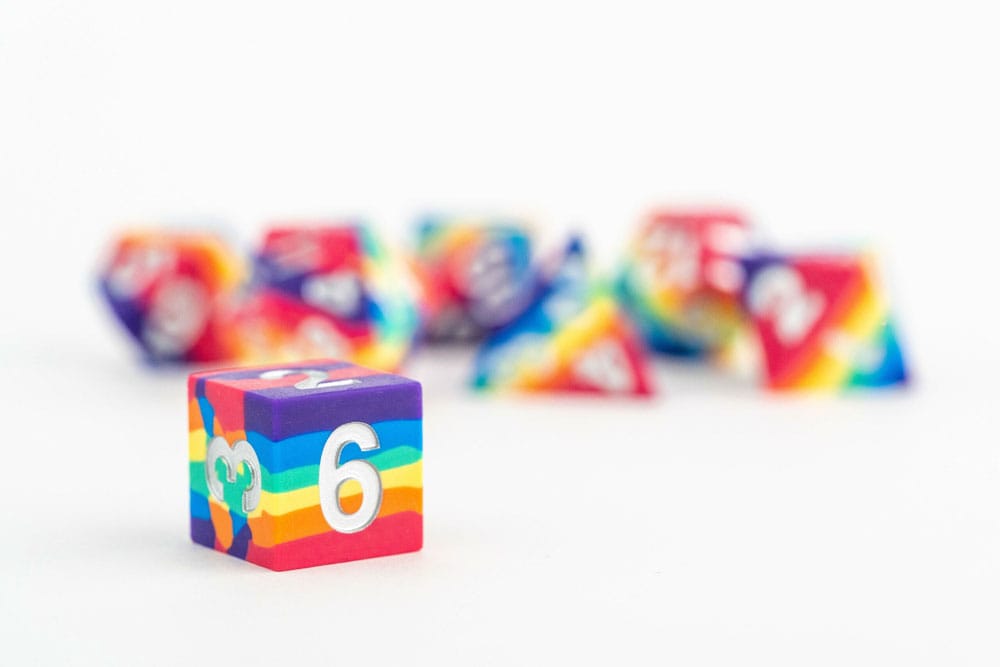 FanRoll Sharp Edge Silicone Würfel Set Rainbow (7) - Smalltinytoystore