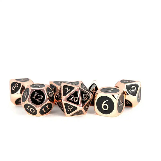 FanRoll Würfel Set Antique Copper with Black Enamel (7) - Smalltinytoystore