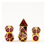 FanRoll Würfel Set Gold with Purple Enamel (7) - Smalltinytoystore