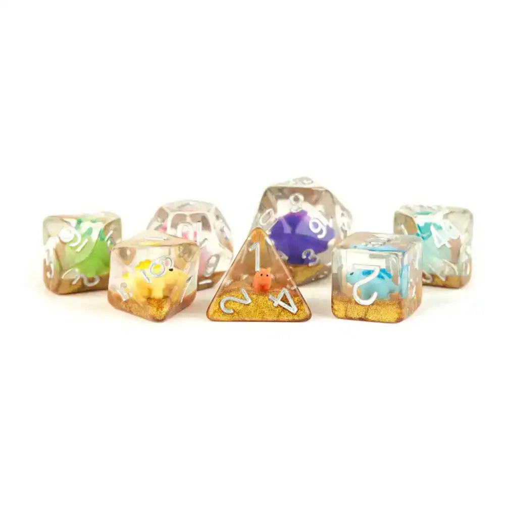 FanRoll Würfel Set Rainbow Dinosaur (7) - Smalltinytoystore