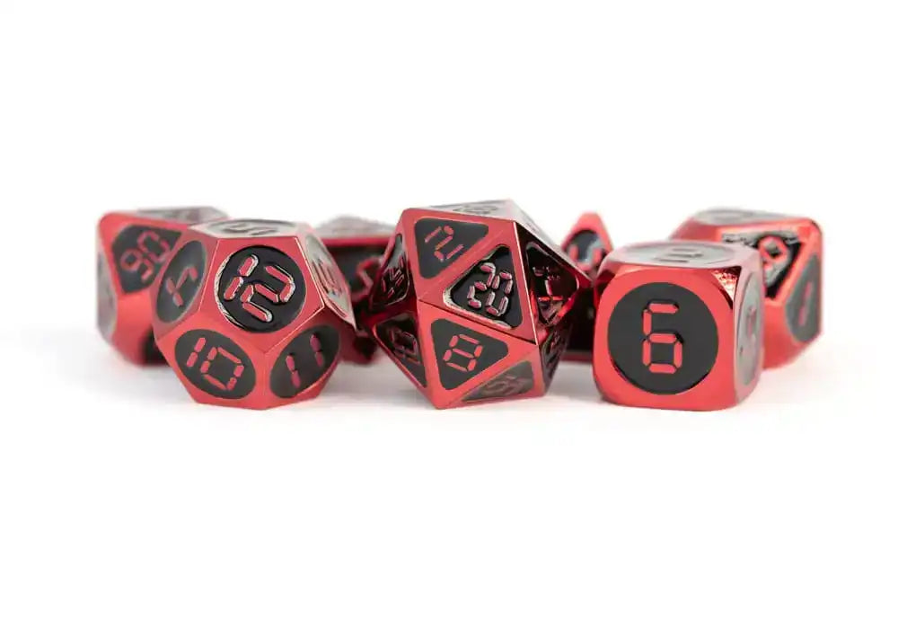 FanRoll Würfel Set Red with Black Enamel (7) - Smalltinytoystore