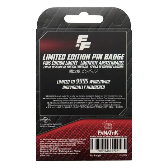 Fast & Furious Ansteck-Pin Familia License Plate - Smalltinytoystore