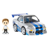 Fast & Furious Q-Village Fahrzeug mit Minifigur Nissan Skyline GT-R (R34) 9 cm - Smalltinytoystore
