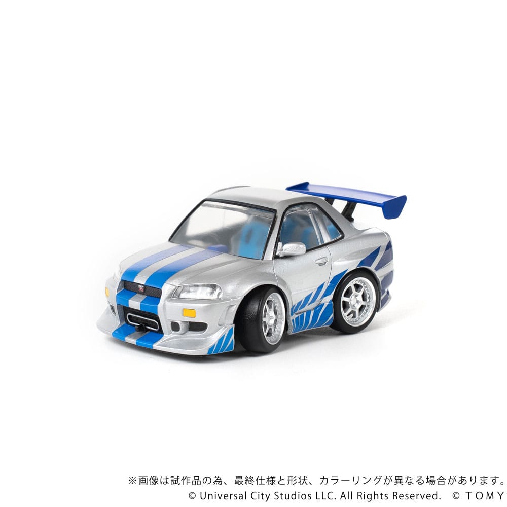 Fast & Furious Q-Village Fahrzeug mit Minifigur Nissan Skyline GT-R (R34) 9 cm - Smalltinytoystore