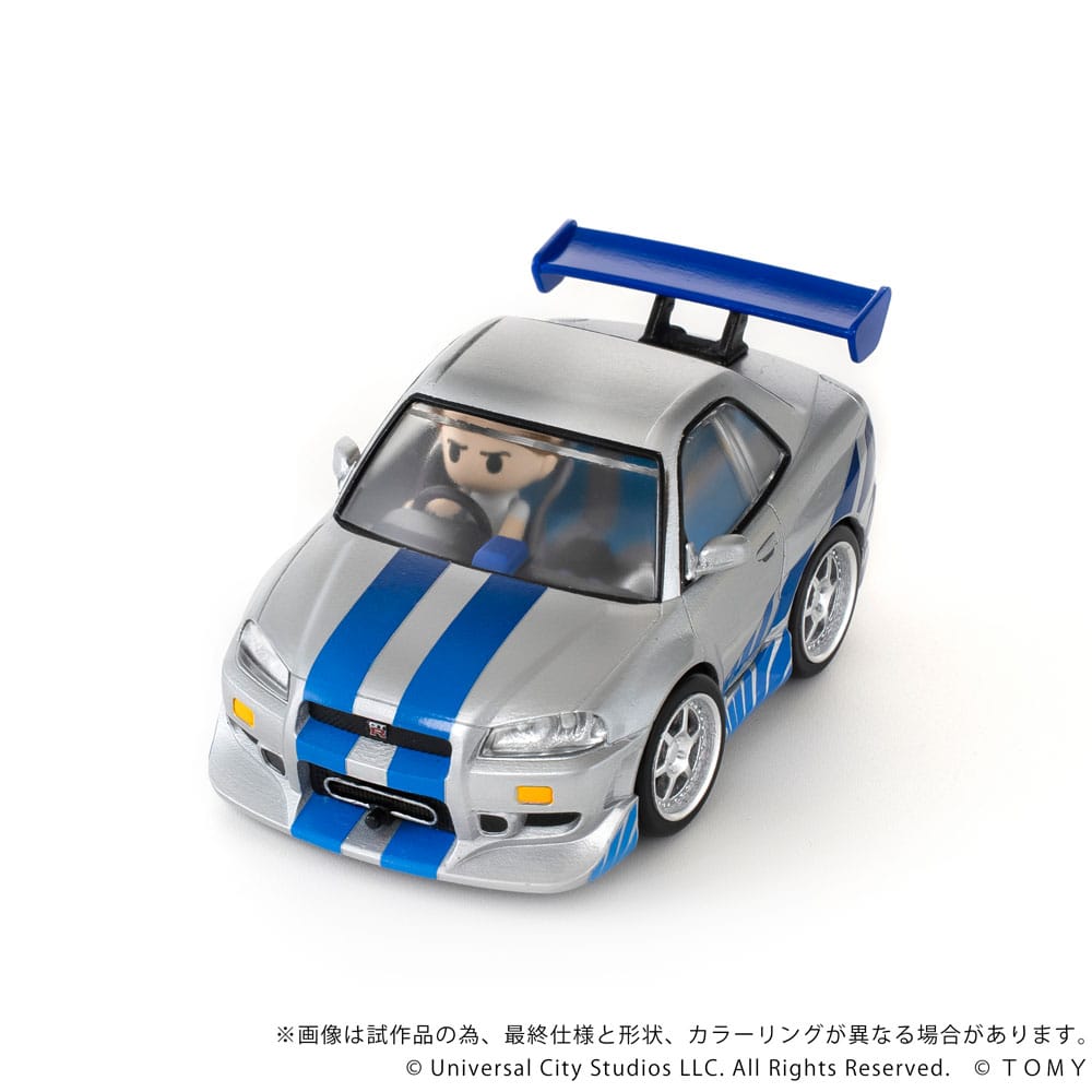 Fast & Furious Q-Village Fahrzeug mit Minifigur Nissan Skyline GT-R (R34) 9 cm - Smalltinytoystore