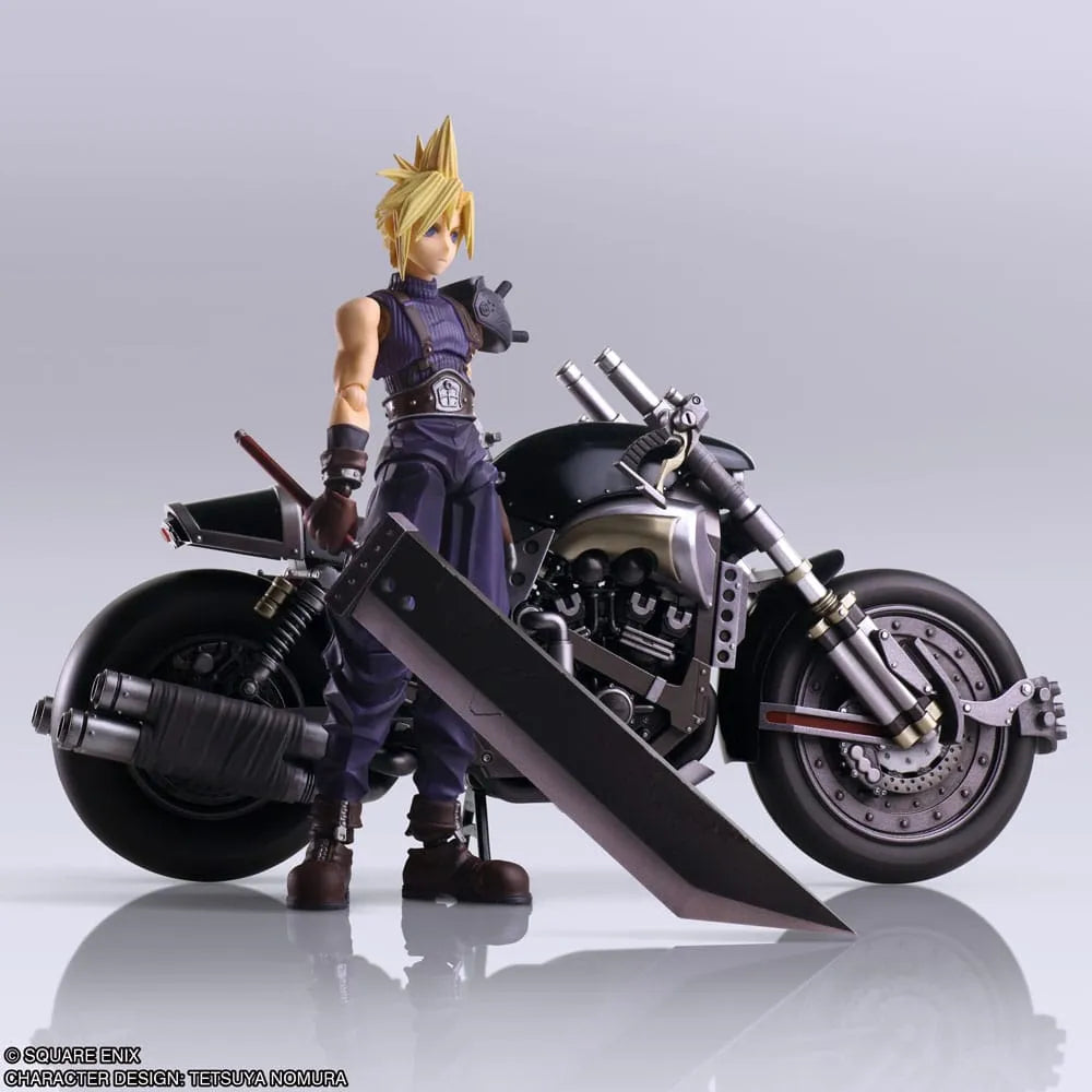 Final Fantasy VII Bring Arts Actionfigur und Fahrzeug Cloud Strife & Hardy-Daytona 15 cm - Smalltinytoystore