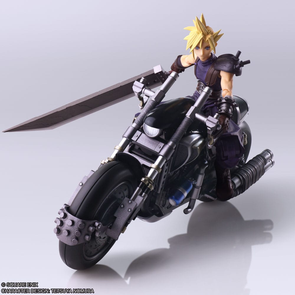 Final Fantasy VII Bring Arts Actionfigur und Fahrzeug Cloud Strife & Hardy-Daytona 15 cm - Smalltinytoystore