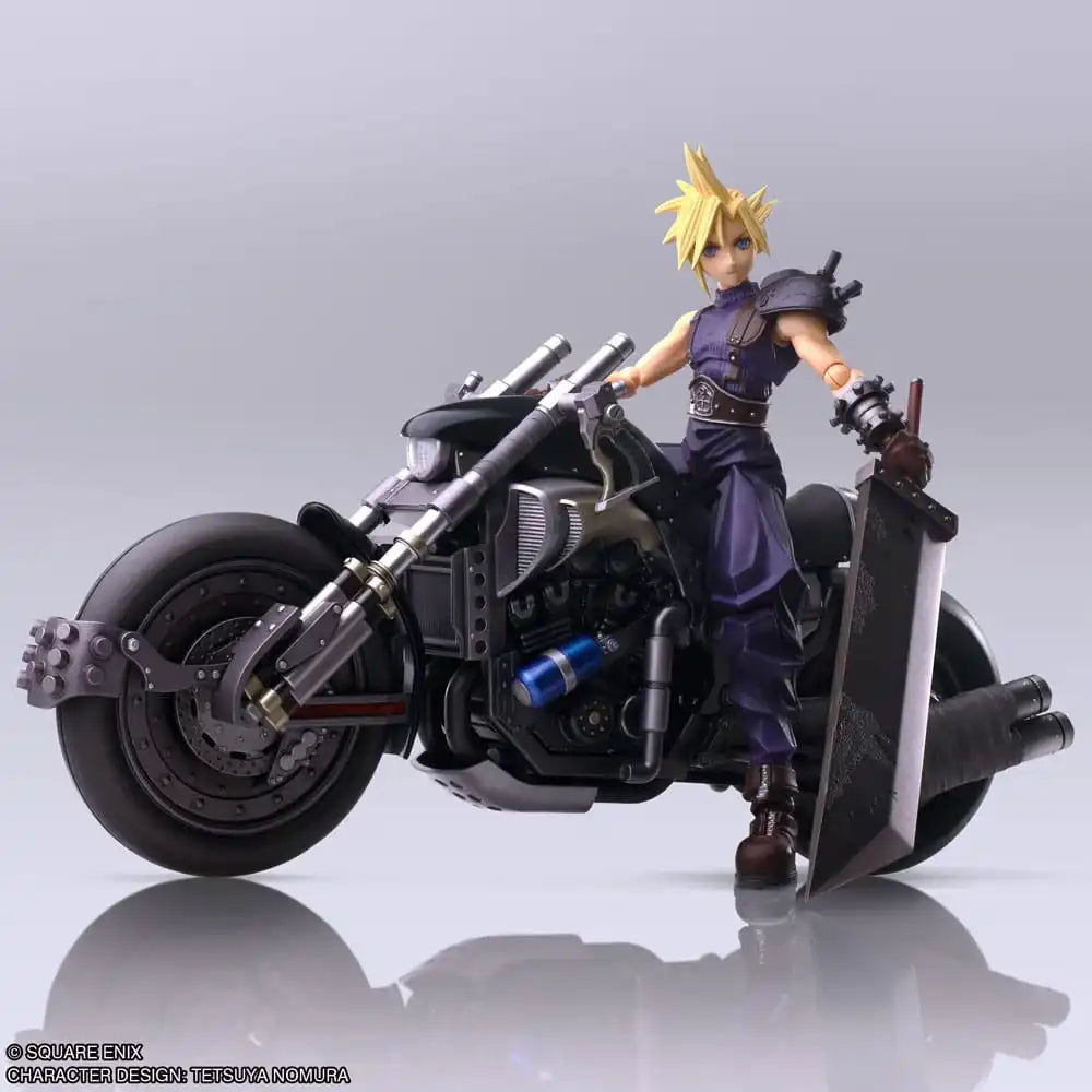 Final Fantasy VII Bring Arts Actionfigur und Fahrzeug Cloud Strife & Hardy-Daytona 15 cm - Smalltinytoystore
