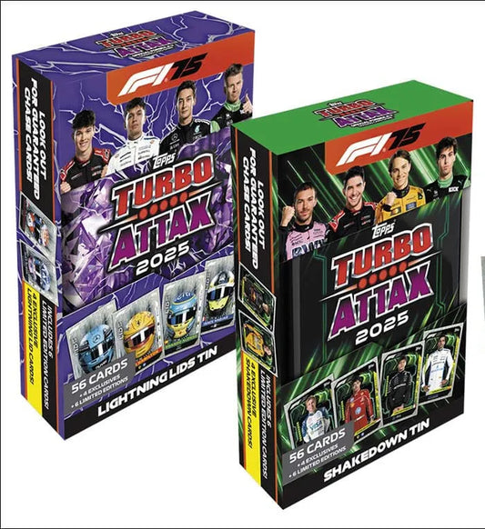 Formel 1 Turbo Attax TCG 2025 F1 Mega Tin Display (6) *Deutsche Version* - Smalltinytoystore