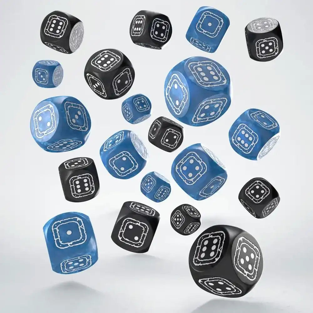 Fortress Compact D6 Würfel Set Schwarz&Blau (20) - Smalltinytoystore