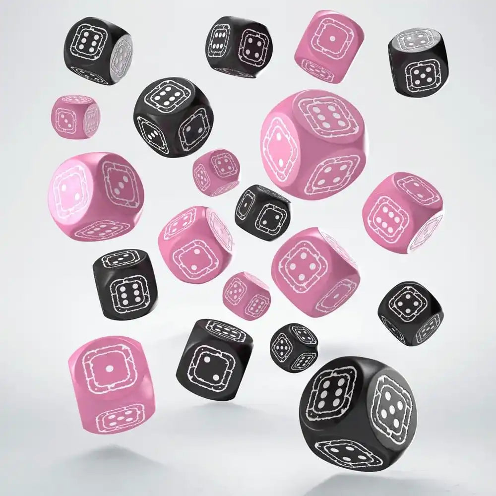Fortress Compact D6 Würfel Set Schwarz&Rosa (20) - Smalltinytoystore