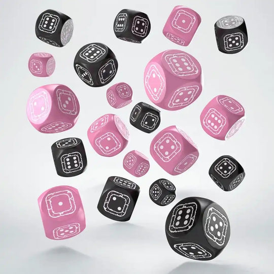 Fortress Compact D6 Würfel Set Schwarz&Rosa (20) - Smalltinytoystore