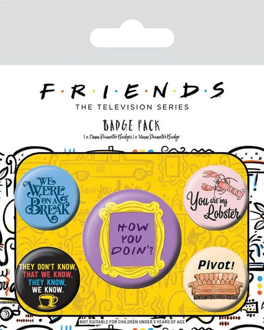 Friends Ansteck-Buttons 5er-Pack Quotes - Smalltinytoystore