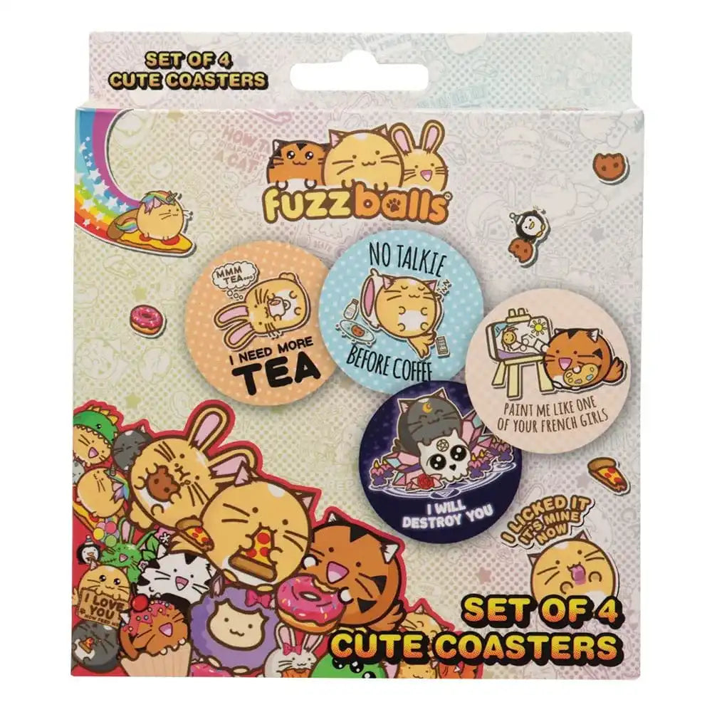Fuzzballs Untersetzer 4er-Pack - Smalltinytoystore