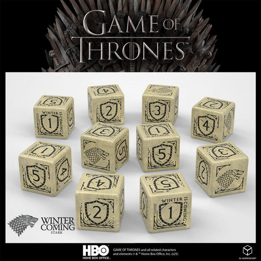 Game of Thrones Würfel Set Stark 10xD6 (10) - Smalltinytoystore