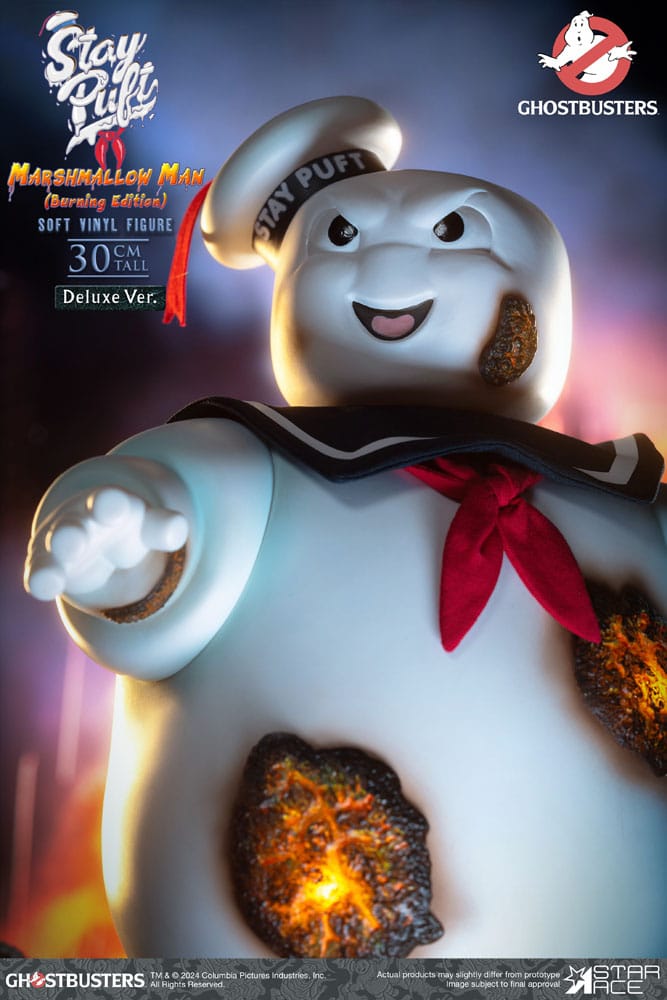 Ghostbusters Soft Vinyl Statue Stay Puft Marshmallow Man Burnign Edition Deluxe Version 30 cm - Smalltinytoystore