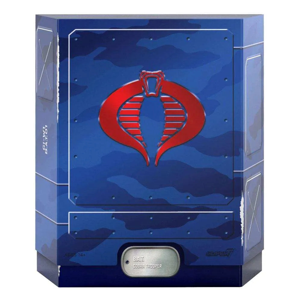 GI Joe Ultimates B.A.T. Figur in blauer Verpackung mit rotem Cobra-Logo bei Smalltinytoystore