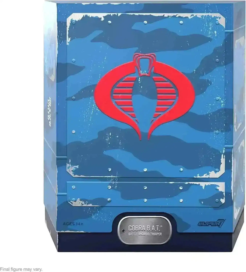 GI Joe Ultimates Cobra B.A.T. SDCC 2022 Comic Figur, blaue Tarnbox mit rotem Cobra-Logo, Smalltinytoystore