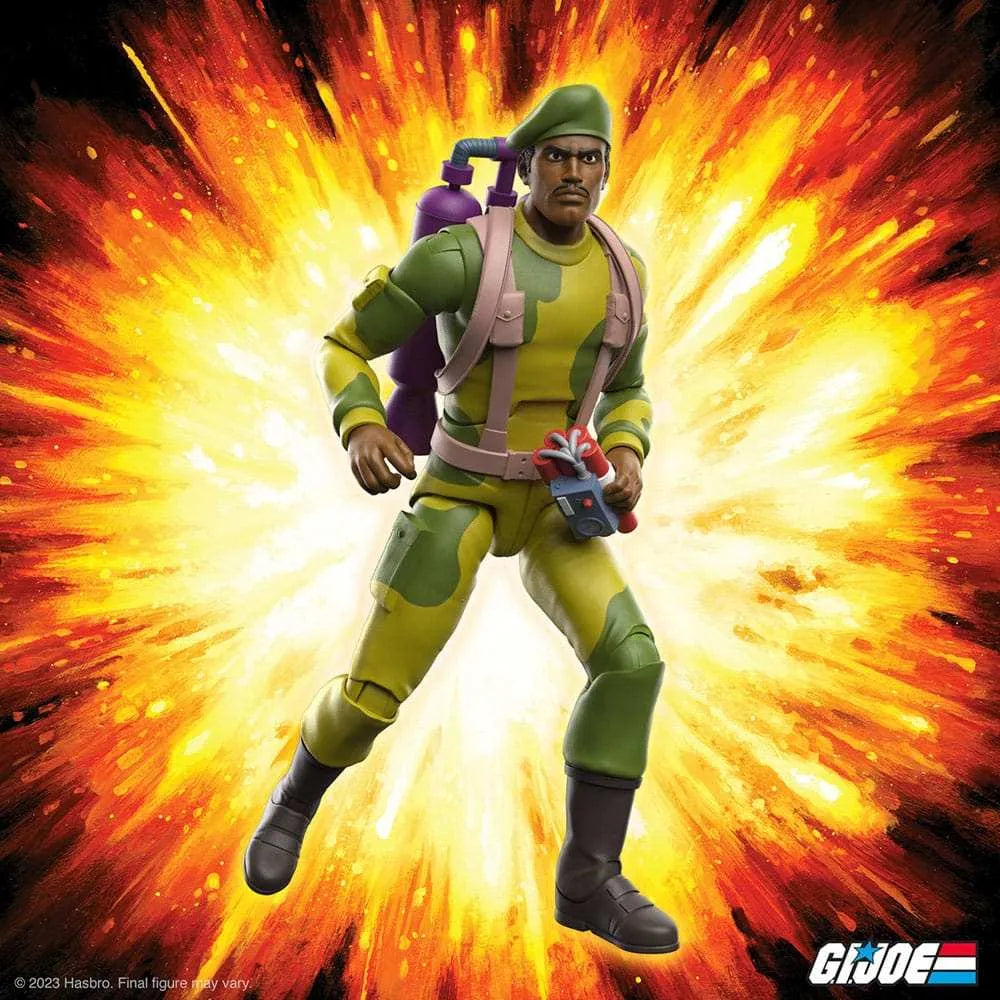 GI Joe Ultimates Stalker Actionfigur 18 cm, grün-gelb, vor Explosion, Smalltinytoystore