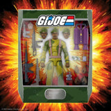 GI Joe Ultimates Stalker Actionfigur 18 cm mit Zubehör in OVP vor Feuer-Hintergrund, Smalltinytoystore