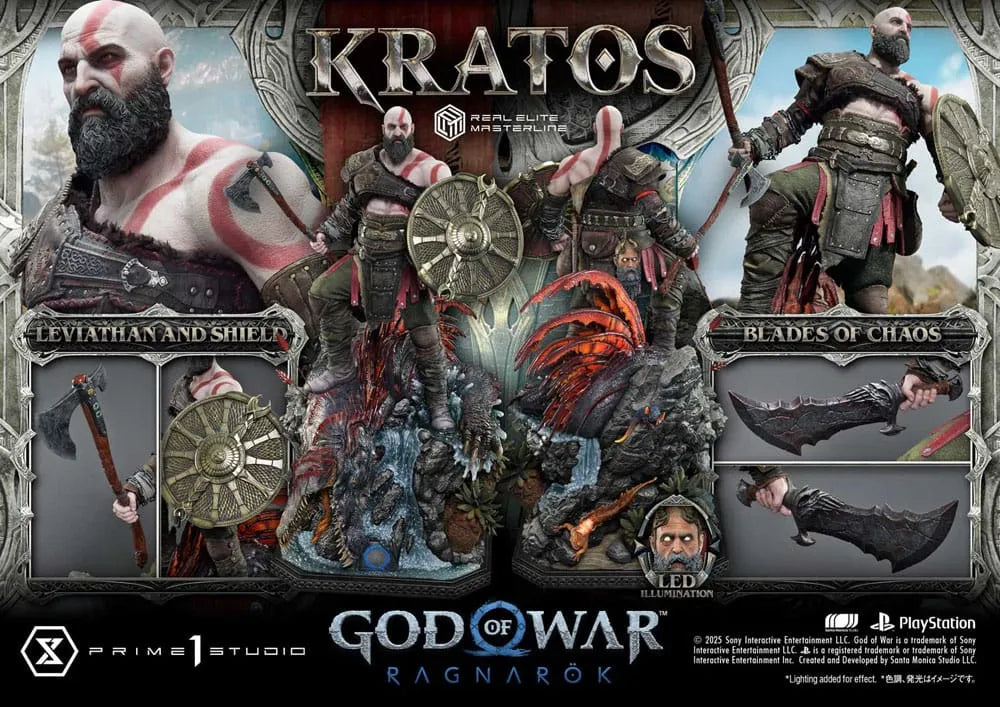 God of War: Ragnarok Real Elite Masterline Series Statue 1/3 Kratos 95 cm - Smalltinytoystore