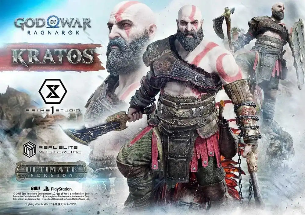 God of War: Ragnarok Real Elite Masterline Series Statue 1/3 Kratos Ultimate Bonus Version 95 cm - Smalltinytoystore