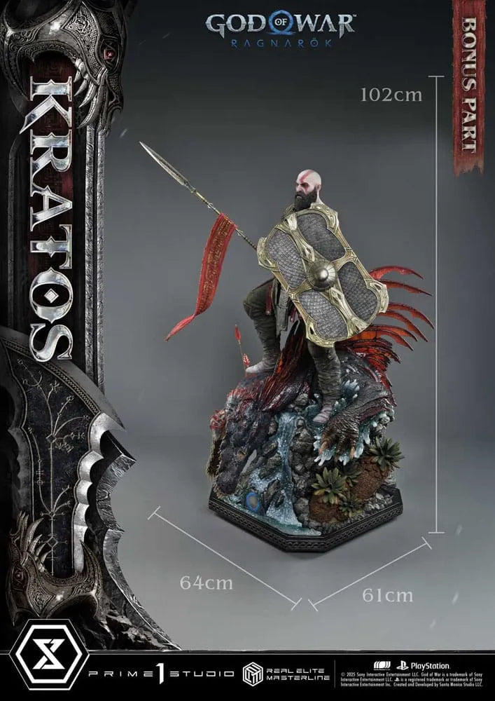 God of War: Ragnarok Real Elite Masterline Series Statue 1/3 Kratos Ultimate Bonus Version 95 cm - Smalltinytoystore