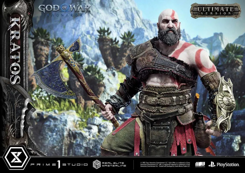 God of War: Ragnarok Real Elite Masterline Series Statue 1/3 Kratos Ultimate Version 95 cm - Smalltinytoystore