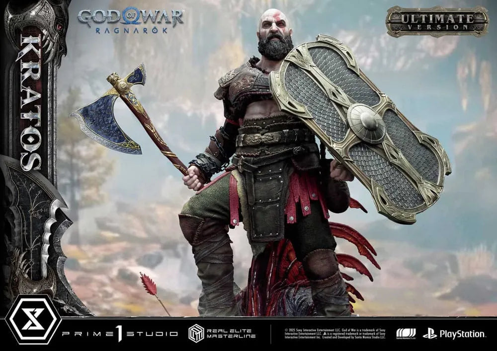 God of War: Ragnarok Real Elite Masterline Series Statue 1/3 Kratos Ultimate Version 95 cm - Smalltinytoystore