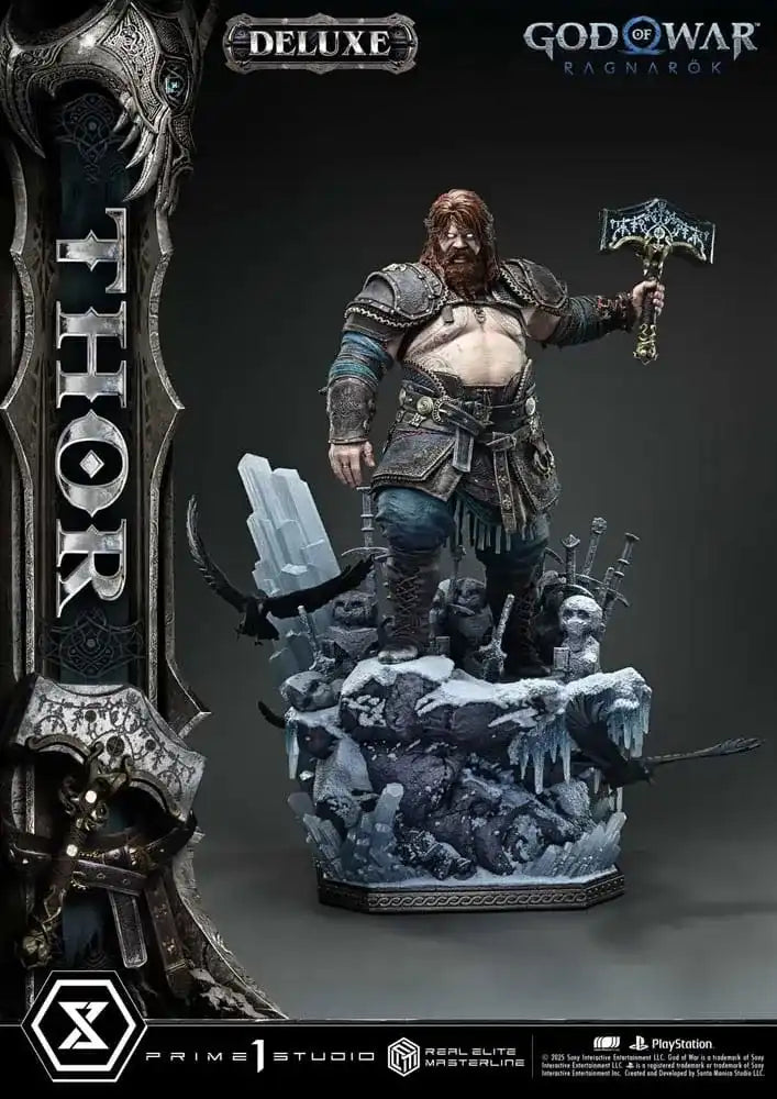 God of War: Ragnarök Real Elite Masterline Series Statue 1/3 Thor Deluxe Bonus Version 105 cm - Smalltinytoystore