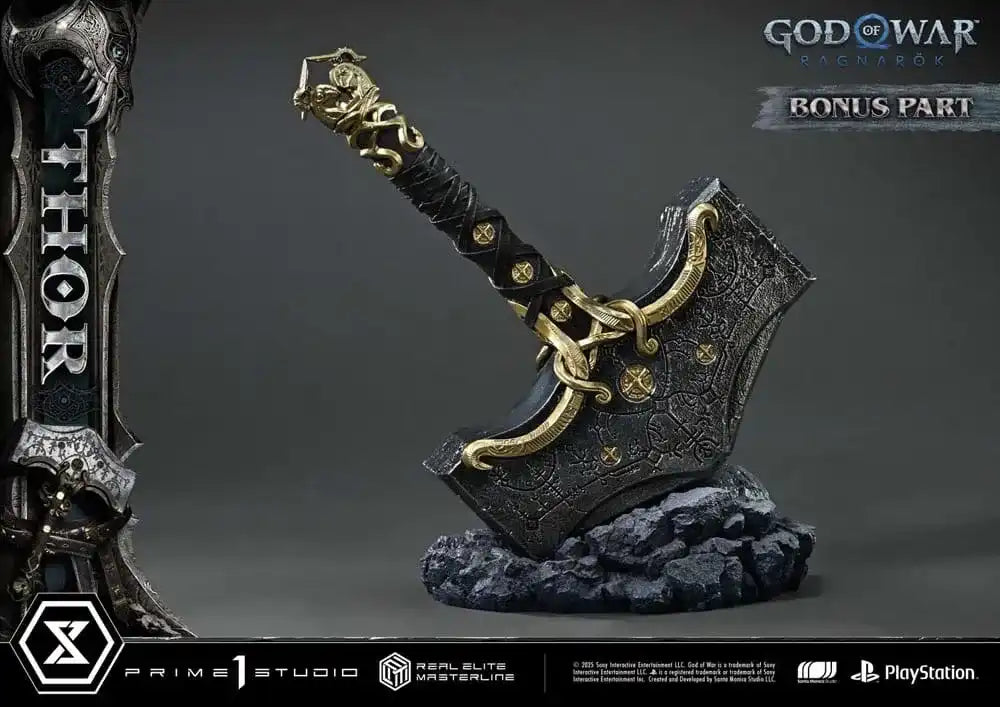 God of War: Ragnarök Real Elite Masterline Series Statue 1/3 Thor Deluxe Bonus Version 105 cm - Smalltinytoystore