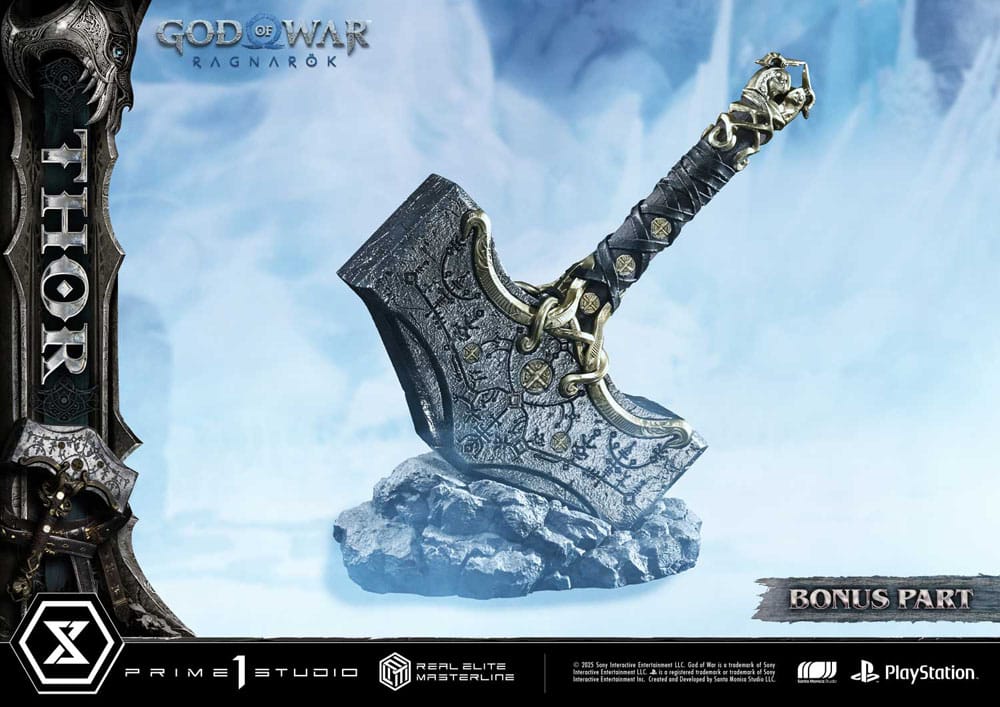 God of War: Ragnarök Real Elite Masterline Series Statue 1/3 Thor Deluxe Bonus Version 105 cm - Smalltinytoystore