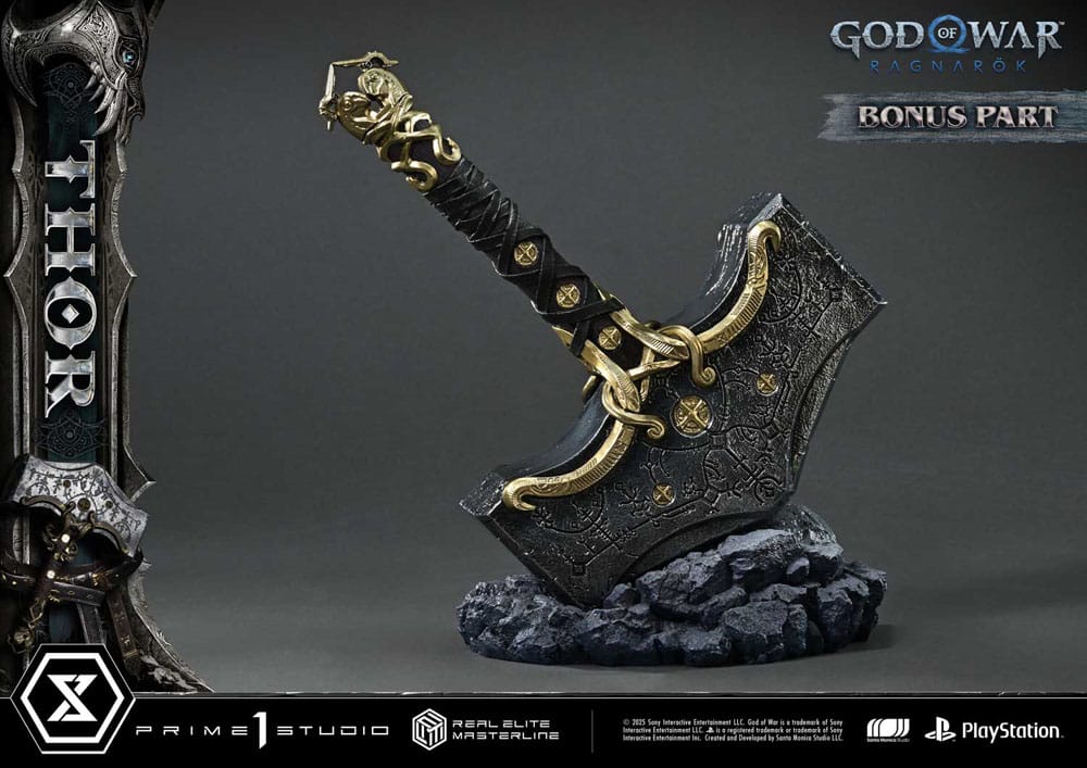 God of War: Ragnarök Real Elite Masterline Series Statue 1/3 Thor Deluxe Bonus Version 105 cm - Smalltinytoystore