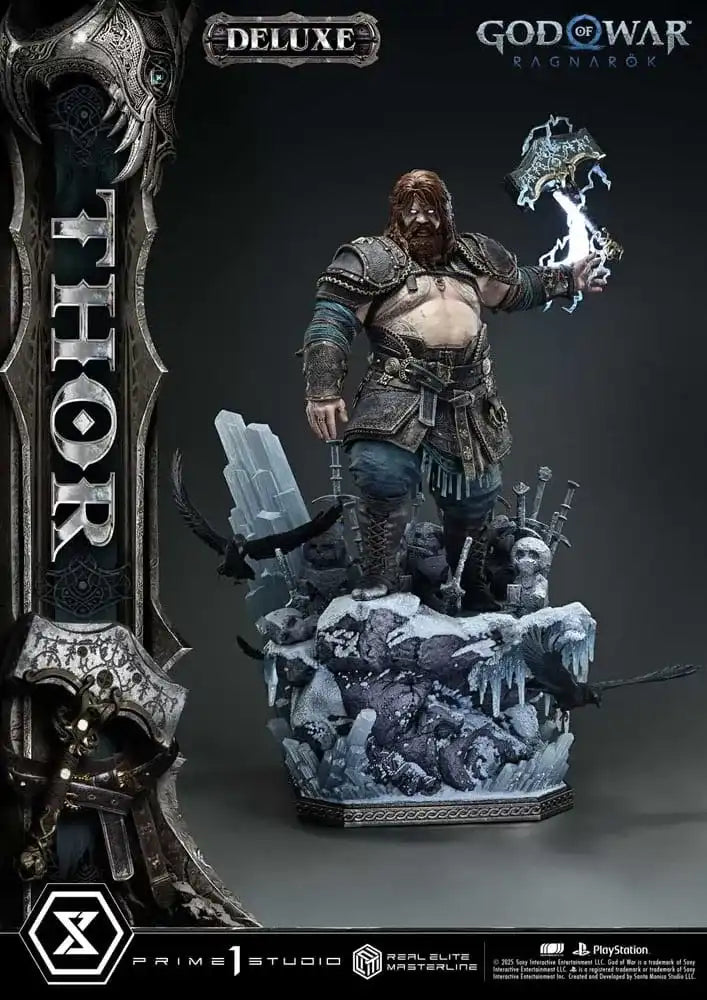 God of War: Ragnarök Real Elite Masterline Series Statue 1/3 Thor Deluxe Version 105 cm - Smalltinytoystore