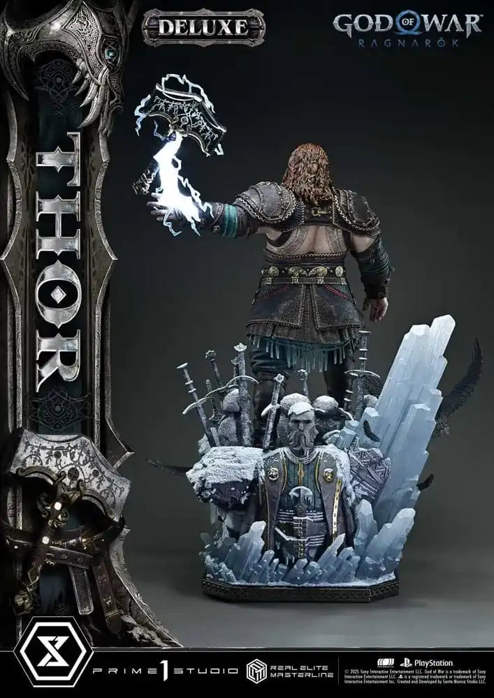 God of War: Ragnarök Real Elite Masterline Series Statue 1/3 Thor Deluxe Version 105 cm - Smalltinytoystore