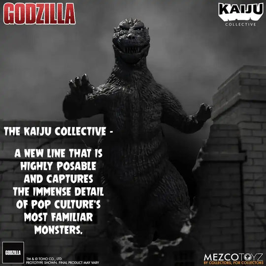 Godzilla (1954) Kaiju Collective Actionfigur Godzilla - Black & White Edition 20 cm - Smalltinytoystore