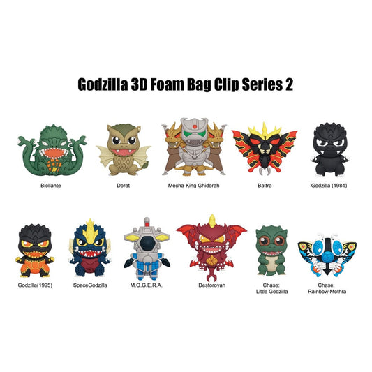 Godzilla 3D PVC-Taschenanhänger Series 2 Display (24) - Smalltinytoystore