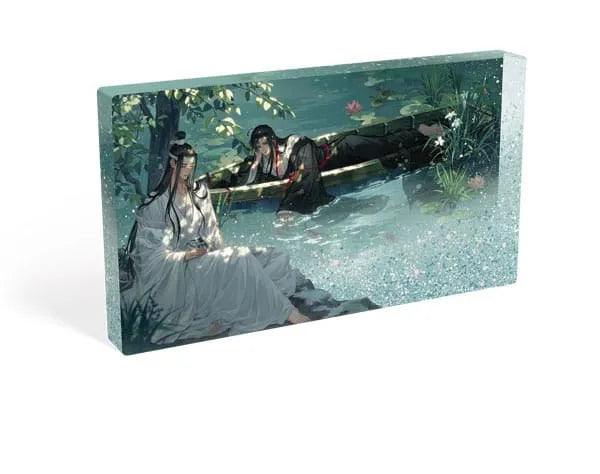 Grandmaster of Demonic Cultivation Acryl Block mit Glitzer Wei Wuxian & Lan Wangji Lotus Pond 17 x 10 cm - Smalltinytoystore