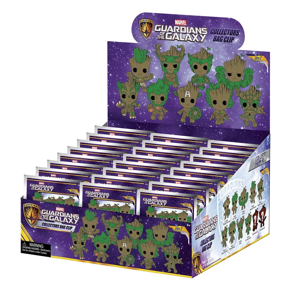 Guardians of the Galaxy 3D PVC-Taschenanhänger Groot Series 2 Display (24) - Smalltinytoystore