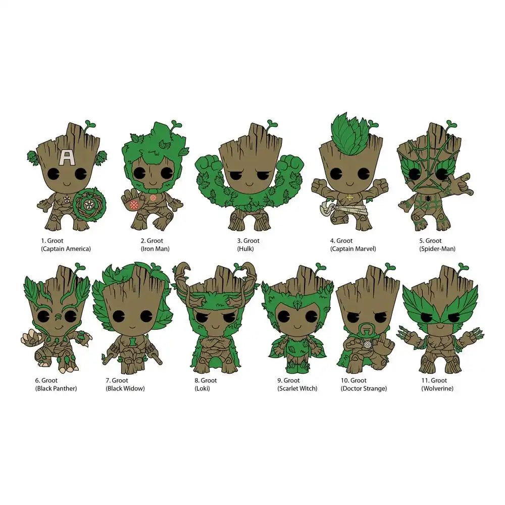 Guardians of the Galaxy 3D PVC-Taschenanhänger Groot Series 2 Display (24) - Smalltinytoystore