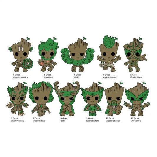Guardians of the Galaxy 3D PVC-Taschenanhänger Groot Series 2 Display (24) - Smalltinytoystore