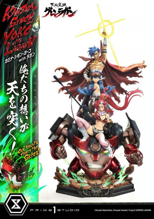 Gurren Lagann Ultimate Premium Masterline Series Statue 1/4 Kamina, Simon & Yoko with Lagann 97 cm - Smalltinytoystore