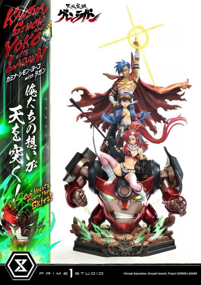 Gurren Lagann Ultimate Premium Masterline Series Statue 1/4 Kamina, Simon & Yoko with Lagann 97 cm - Smalltinytoystore