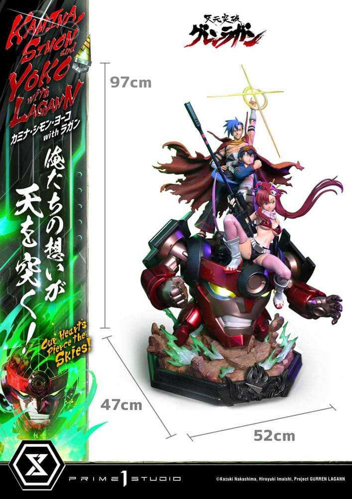 Gurren Lagann Ultimate Premium Masterline Series Statue 1/4 Kamina, Simon & Yoko with Lagann Deluxe Version 97 cm - Smalltinytoystore